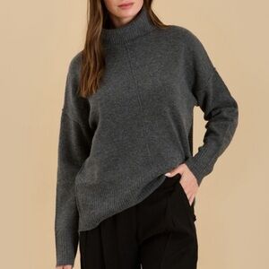 The Workshop Turtleneck Front Seam Knit Pullover Sweater